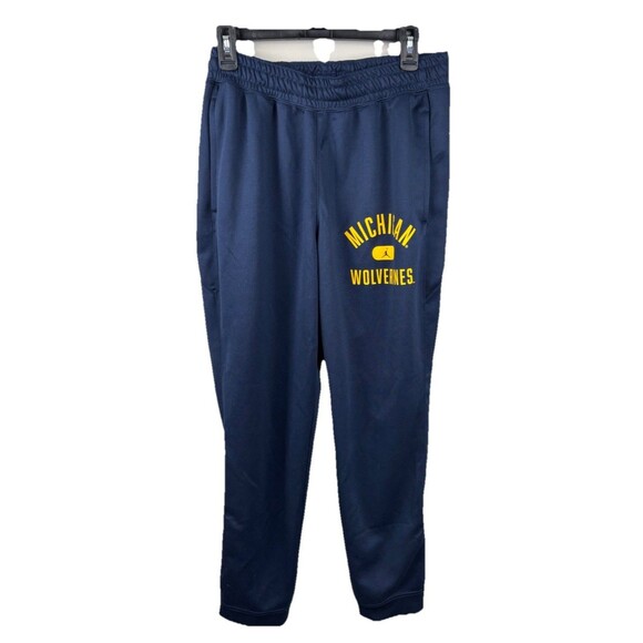 Michigan Wolverines Sweatpants Men’s Medium Blue Air Jordan Warmup Athleisure - Picture 1 of 5